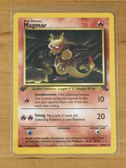 1999 Pokemon Fossil 1st Edition MAGMAR #39/62 MINT - Image 1