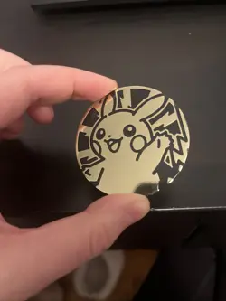 Pikachu Gold Jumbo Paradox Rift Pokemon TCG Flipping Coin - Image 2