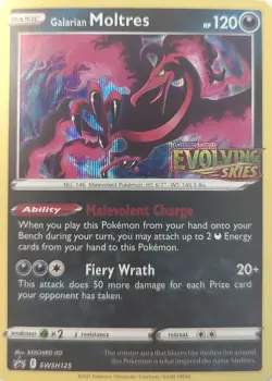 Pokemon TCG - Holofoil Galarian Moltres - (Prerelease) Promo SWSH125 NM SWSD - Image 1