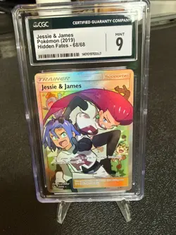 Jessie & James Graded CGC 9 2019 Hidden Fates 68/68 Pokemon TCG - Image 1