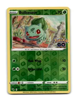 Bulbasaur 001/078 Common Pokemon GO Pokemon Reverse Holo Near Mint - Image 1