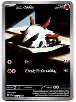 Larvesta 196/191 Illustration Rare Surging Sparks Pokemon Near Mint - Image 1
