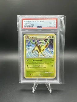 2010 Pokemon HG & SS - Leafeon Undaunted #17 PSA 8 NM-MT - Image 1