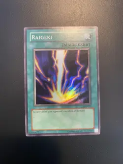 2002 Vintage Yugioh Raigeki LOB-053 Super Rare MP - Image 1