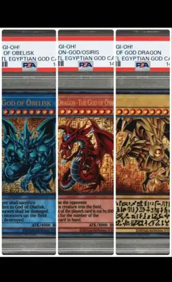 PSA10 Yu-Gi-Oh! Three Egyptian Gods Steel Obelisk Osiris Ra Sequential Number - Image 1