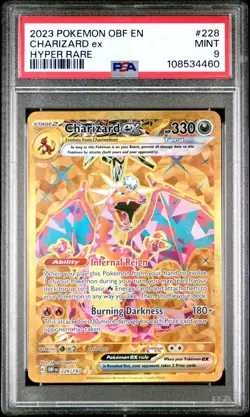 Pokemon TCG: Hyper Rare Charizard EX (Gold) 228/197 Obsidian Flames - PSA 9 Mint - Image 1