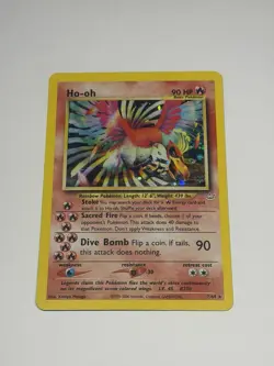Pokemon Card Ho-Oh 7/64 Neo Revelation Unlimited Edition Holo Rare English LP/MP - Image 1