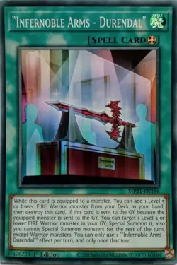 MP21-EN136 "INFERNOBLE ARMS - DURENDAL" SUPER RARE 1ST EDITION YuGiOh CARD - Image 1