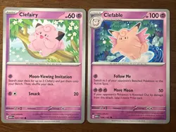 Pokemon Clefairy 035/165 Clefable 036/165 Scarlet & Violet 151 (Lot of 2 Cards) - Image 1
