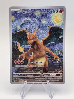 Charizard Starry Night Van Gogh Style Card Fan Custom Pokemon Collectible - Image 1