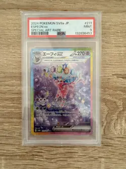 Pokemon Card PSA 9 Espeon ex 211/187 sv8a Terastal Festival SIR Japanese 2024 - Image 1