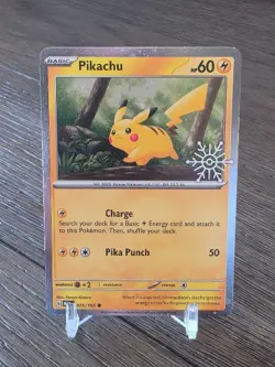 Pikachu 025/165 Pokemon Holiday Calendar 2025 Festive Stamp Snowflake - Image 1
