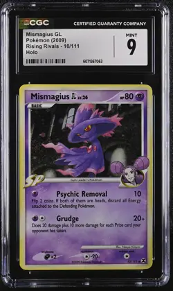 CGC 9 MINT Mismagius GL 2009 Rising Rivals 10/111 Holo Pokemon Card - Image 1