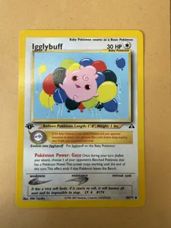 Pokemon TCG Igglybuff Neo Discovery 40/76 1st Edition Uncommon NM - Image 1