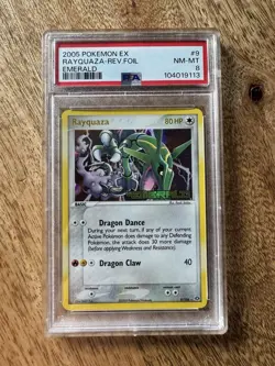 Pokemon EX Rayquaza 2005 Reverse Foil Emerald, PSA 8 - Image 1