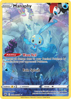 Manaphy GG06/GG70 Holo Crown Zenith Galarian Gallery Pokemon NM/M - Image 4