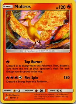 Pokemon - MOLTRES - 19/181 - Holo Rare - Team Up - NM/M - Image 1