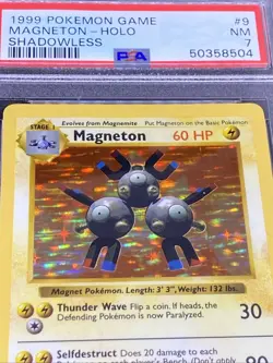 1999 Magneton Shadowless Base Set PSA 7 Nm 9/102 Pokemon TCG WOTC - Image 3