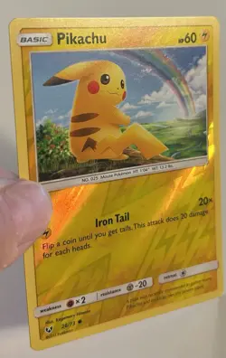 Pokemon Sun & Moon SM Shining Legends Pikachu 28/73 Reverse Holo Common LP - Image 2