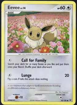 Pokemon Eevee 62/100 Diamond & Pearl Majestic Dawn LP Non Holo 2008 - Image 1