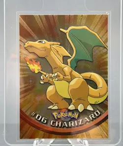 1999 Topps #06 Charizard Holo Foil TV Animation Series 1 Pokemon Black Logo - Image 2