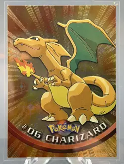 1999 Topps #06 Charizard Holo Foil TV Animation Series 1 Pokemon Black Logo - Image 3