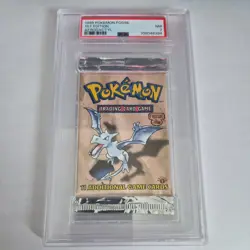 Pokemon 1999 WOTC 1st Edition Fossil Aerodactyl Sealed Booster Pack PSA 7 - Image 1