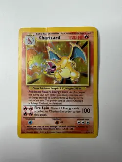 Pokemon TCG Base Set Charizard 4/102 Holo Heavily Played - Image 1