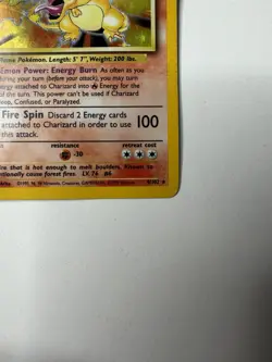 Pokemon TCG Base Set Charizard 4/102 Holo Heavily Played - Image 4