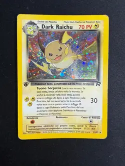 Pokemon Dark Raichu 83/82 Team Rocket Rara Holo Swirl Prima Edizione Wizards ITA - Image 1