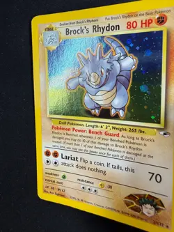 Pokemon Brock's Rhydon 2/132 Gym Heroes Rare Holo Unlimited Wizards ENG Vintage - Image 4