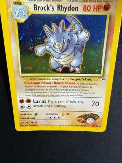 Pokemon Brock's Rhydon 2/132 Gym Heroes Rare Holo Unlimited Wizards ENG Vintage - Image 5