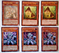 6 YUGIOH ULTRA RARE CARDS NATURIA BAMBOO SHOOT BRRON MAD KING BONE CRUSHER MK - Image 1