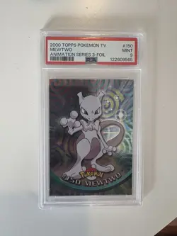 2000 Topps Pokemon TV Series 3 Mewtwo Foil #150 - PSA 9 MINT Blue Logo - Image 1