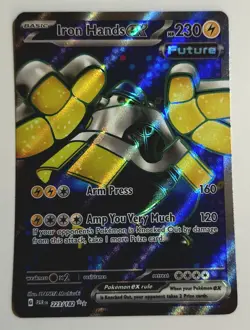 Iron Hands EX - #223/182 - Pokemon TCG Paradox Rift Ultra Rare FULL Art NM - Image 1
