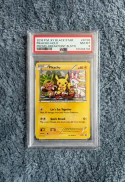 2016 POKEMON XY BLACK STAR PROMO BREAKPOINT BLISTERS #XY95 PIKACHU-HOLO PSA 8 - Image 1