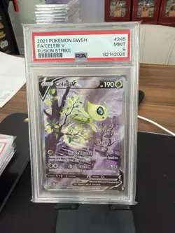 Celebi V 245/264 PSA 9 MINT SWSH Fusion Strike Alternate Art Pokemon TCG - Image 1