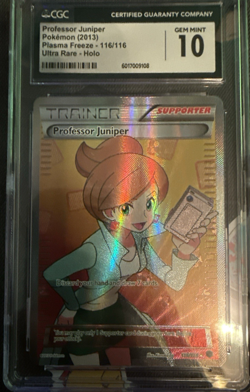 *POP 1* 2013 Pokemon Professor Juniper #116 Full Art BW Plasma Freeze CGC 10 - Image 1