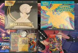 Pokemon Lot: Ascended Heroes ETB, Mega Evolution ETB, & Phantasmal Flames Bundle - Image 1