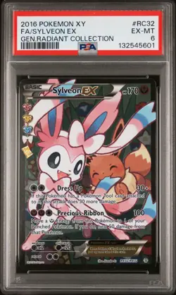 2016 POKEMON XY GENERATIONS RADIANT COLL #RC32 FULL ART/SYLVEON EX PSA 6 - Image 1