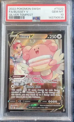 2022 POKEMON SWORD & SHIELD SILVER TEMPEST #TG22 FULL ART BLISSEY V PSA 10 - Image 1