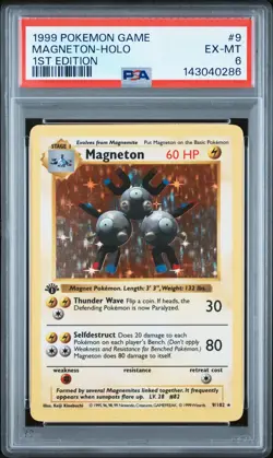 1999 POKEMON GAME 1ST ED #9 MAGNETON-HOLO PSA 6 - Image 1