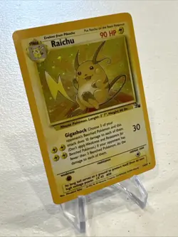 Pokemon TCG Raichu Fossil Holo Rare Card 14/62 Vintage 1999 - Image 2
