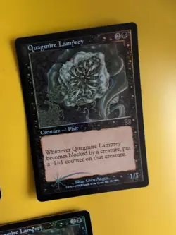 Quagmire Lamprey x3 1 has wear.Mercadian Masques FOIL. Magic the Gathering Card. - Image 5