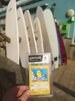 Surfing Pikachu Pokemon League 2000 Vintage Pokemon Trading Card Ace Grade 9 - Image 1
