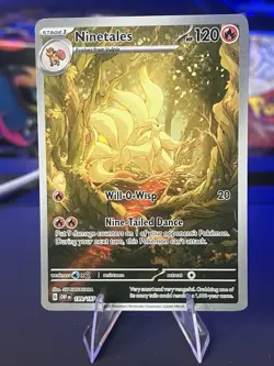 Pokemon TCG Ninetales Obsidian Flames Holo Card Illustration Rare 199/197 - Image 1