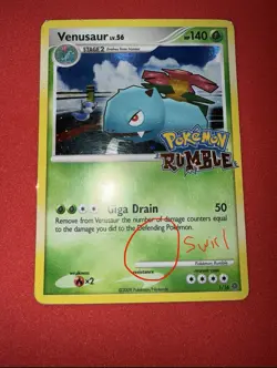 HOLO BLEED W/ SWIRL - Venusaur No.1 Pokemon Rumble Promo Holo Card English 2009 - Image 2