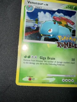 HOLO BLEED W/ SWIRL - Venusaur No.1 Pokemon Rumble Promo Holo Card English 2009 - Image 3