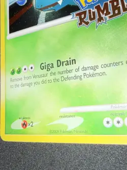 HOLO BLEED W/ SWIRL - Venusaur No.1 Pokemon Rumble Promo Holo Card English 2009 - Image 4