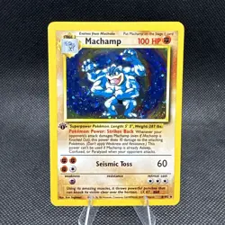 Machamp 8/102 1st Edition Cosmos Holo Exclusive Base Set Pokemon Card Swirl 🌀 - Image 1